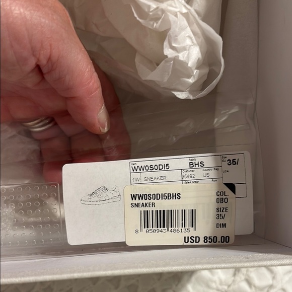 Valentino White Studded Women's Sneakers - Picture 4 of 12